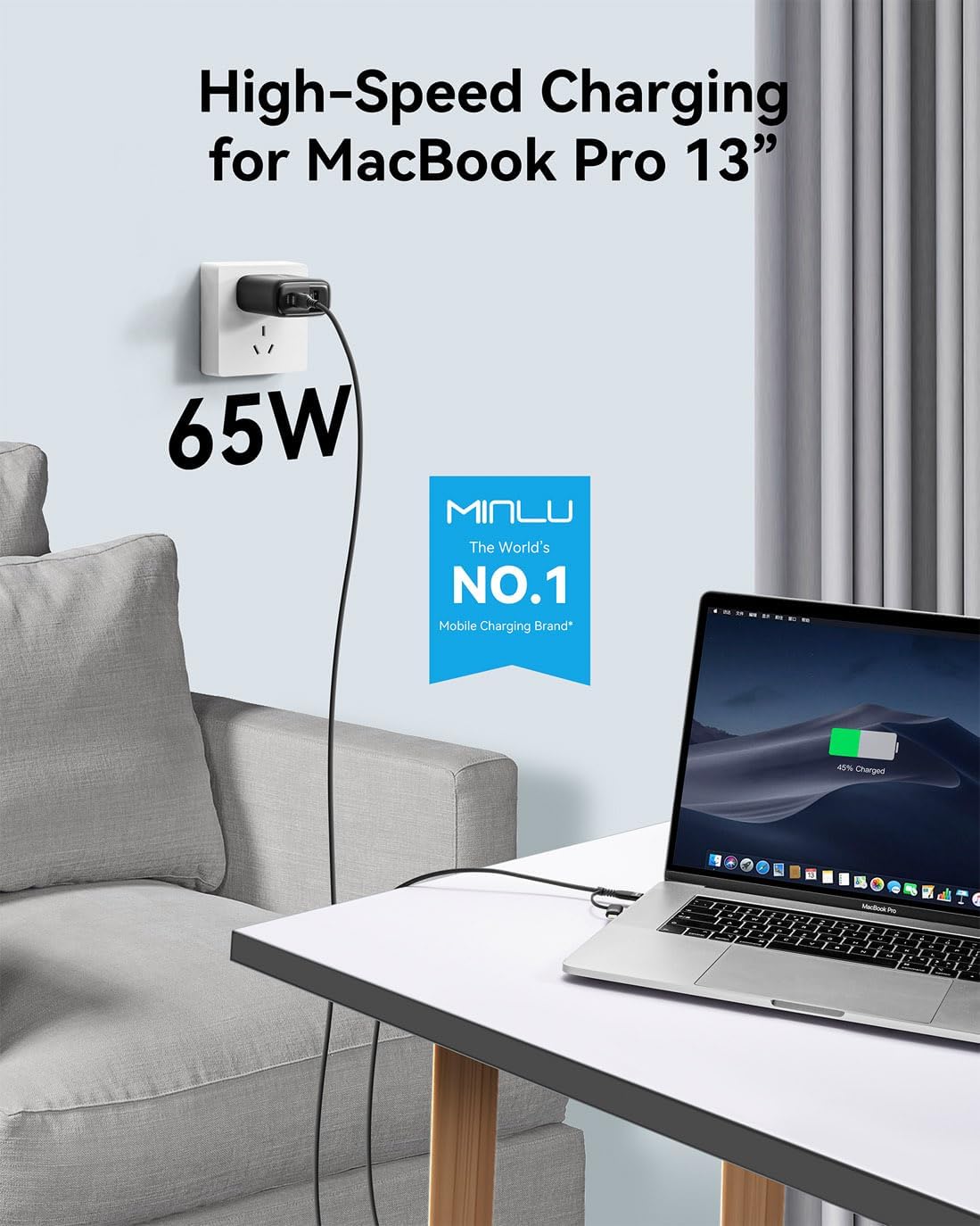 Detalle 2 de MINLU USB-C Charger 65W