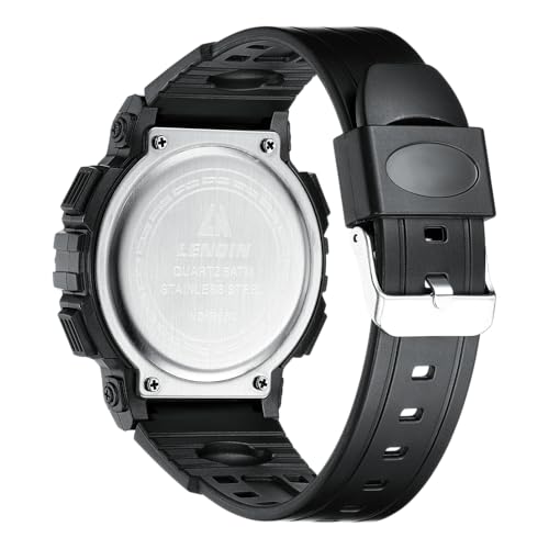 Thumbnail 1 de LN LENQIN Reloj digital para hombre 30 m con correa de silicona y retroiluminación
