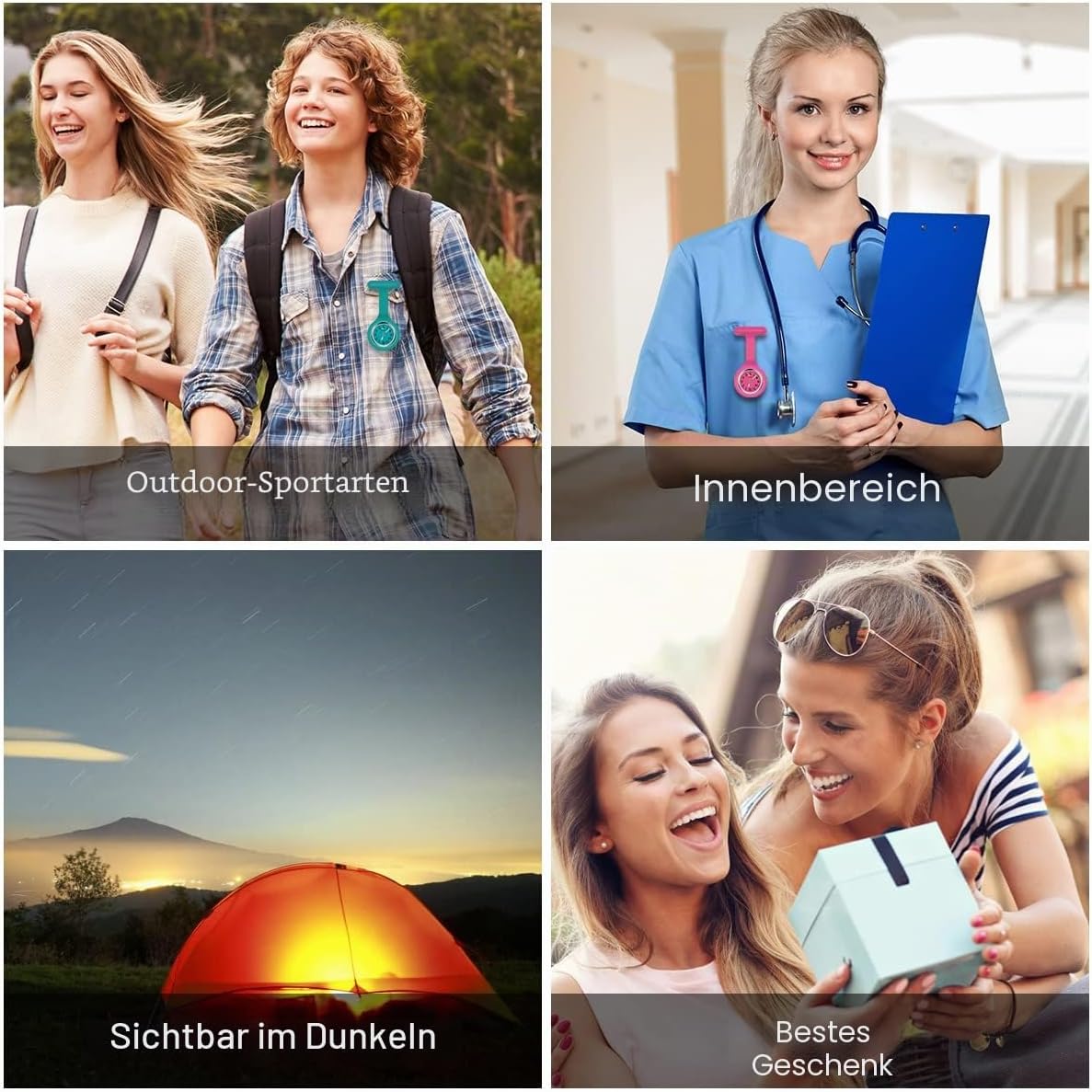 Thumbnail 6 de Vicloon Krankenschwester Uhr Clip 3er Set