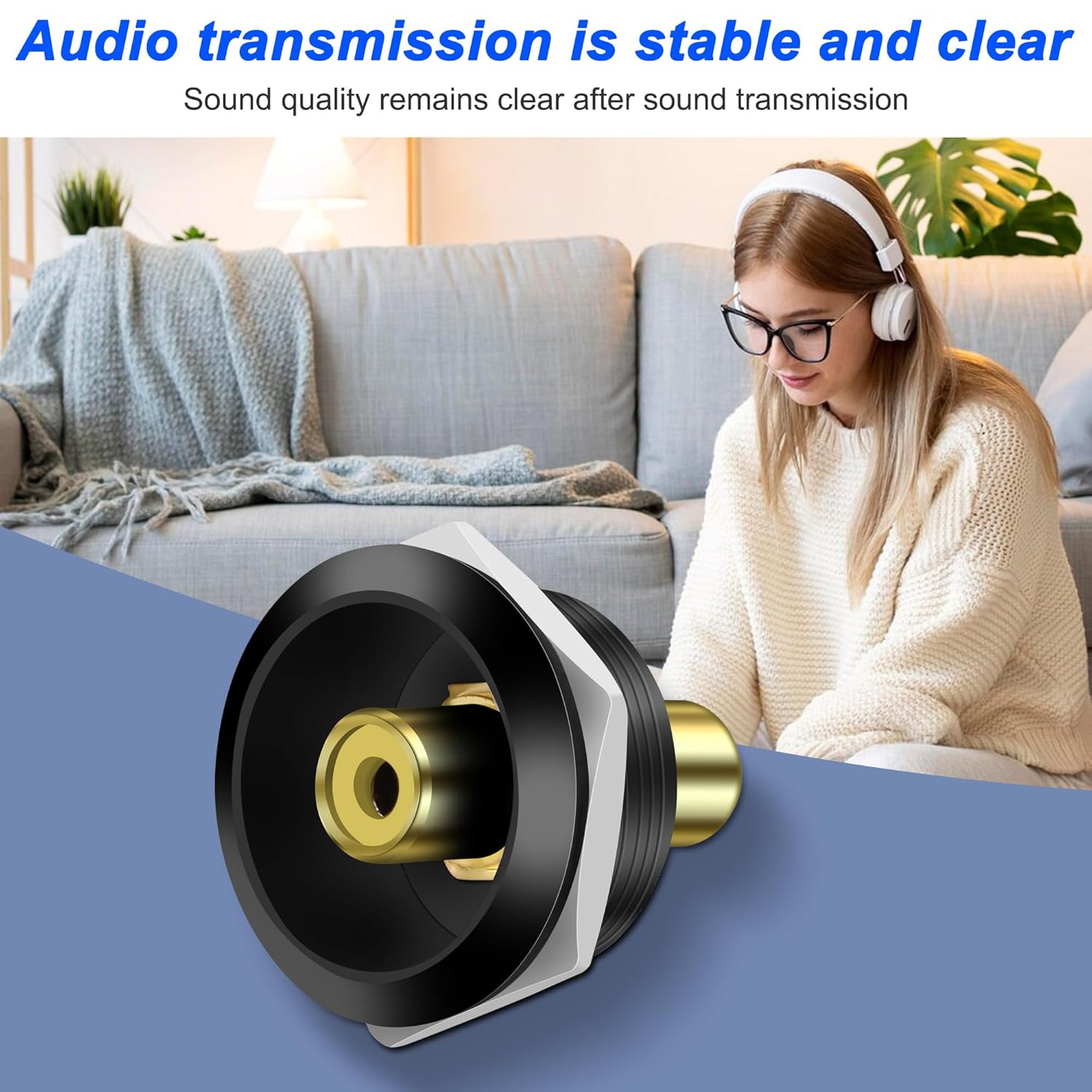 Thumbnail 2 de MEIRIYFA RCA Panel Mount Connectors – 3-Pack RCA Female to Female Round Adapter, Black