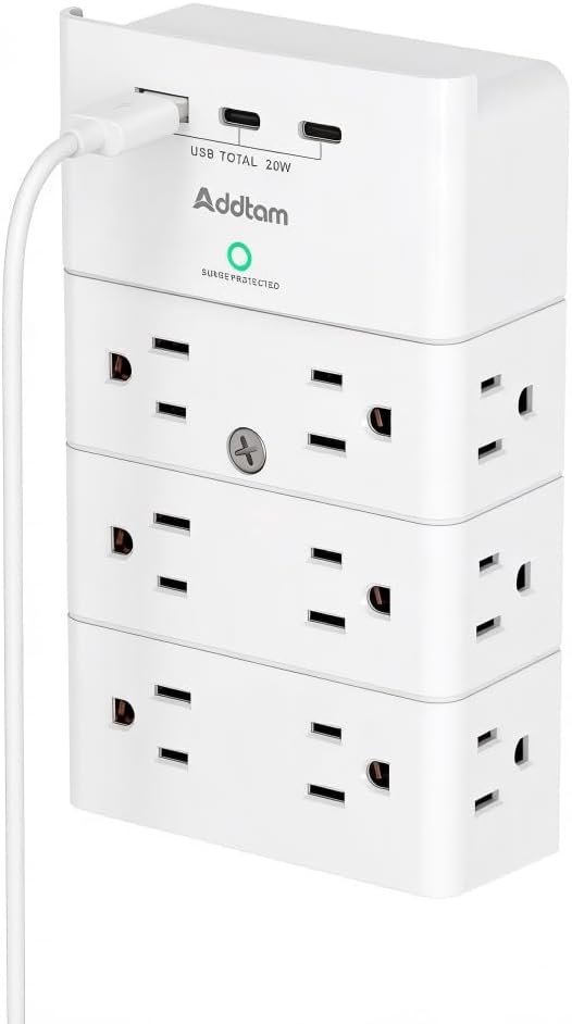 Detalle de Addtam Wall Outlet Extender with 12 Outlets