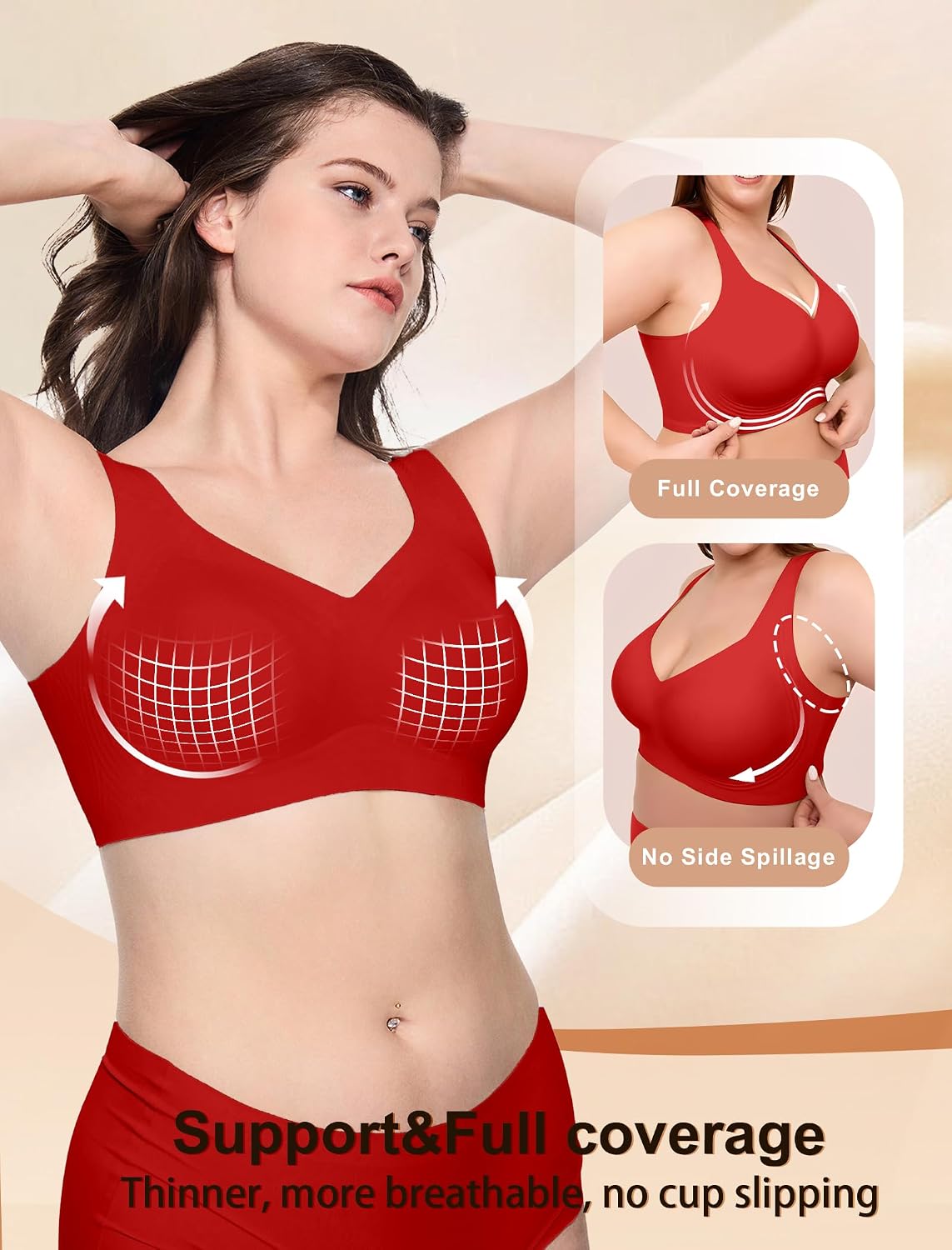 Thumbnail 2 de Soft Intention Jelly Wireless Bra: Seamless Push Up Full Coverage for Everyday Comfort