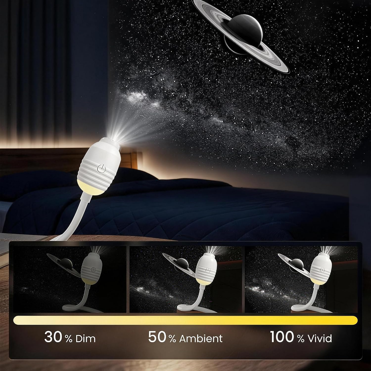 Thumbnail 6 de XIHUAN Lamp-USB sterrenhemelprojector met 6 projectieschijven en 360° rotatie
