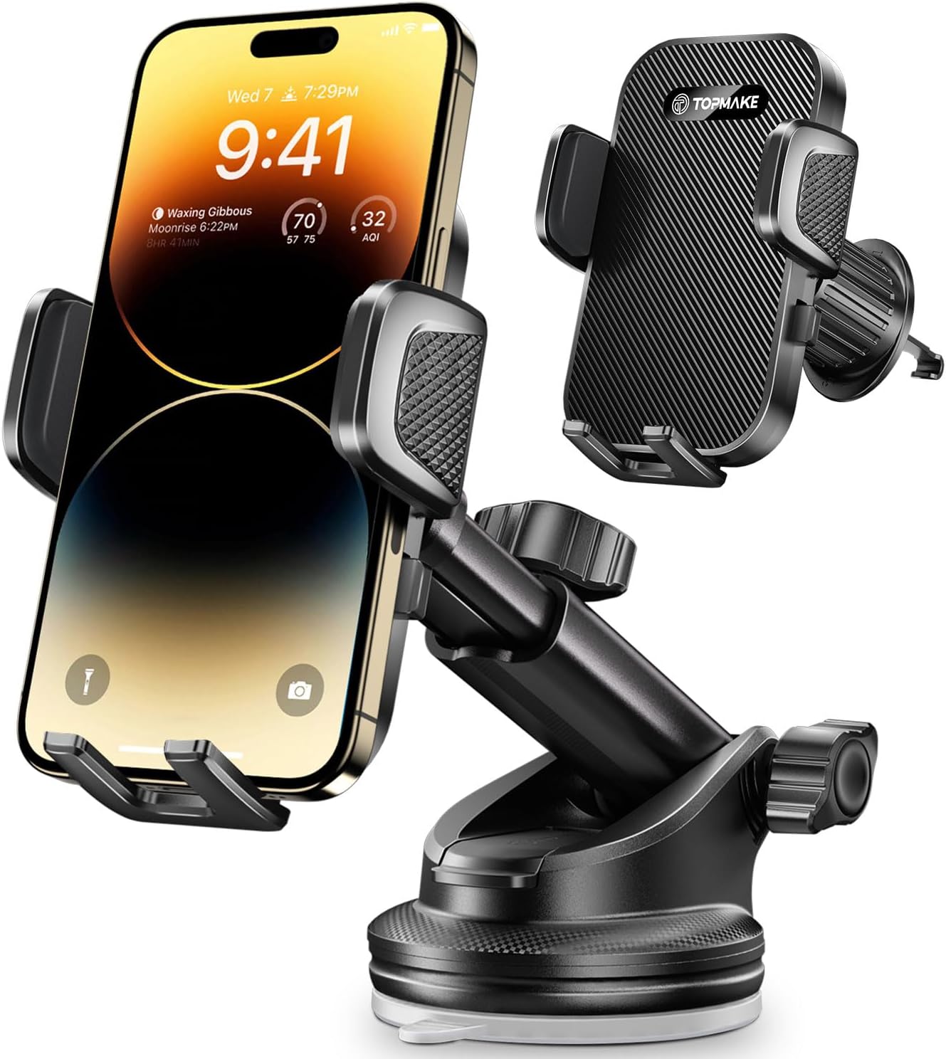 Topmake 3-in-1 Car Phone Holder Mount