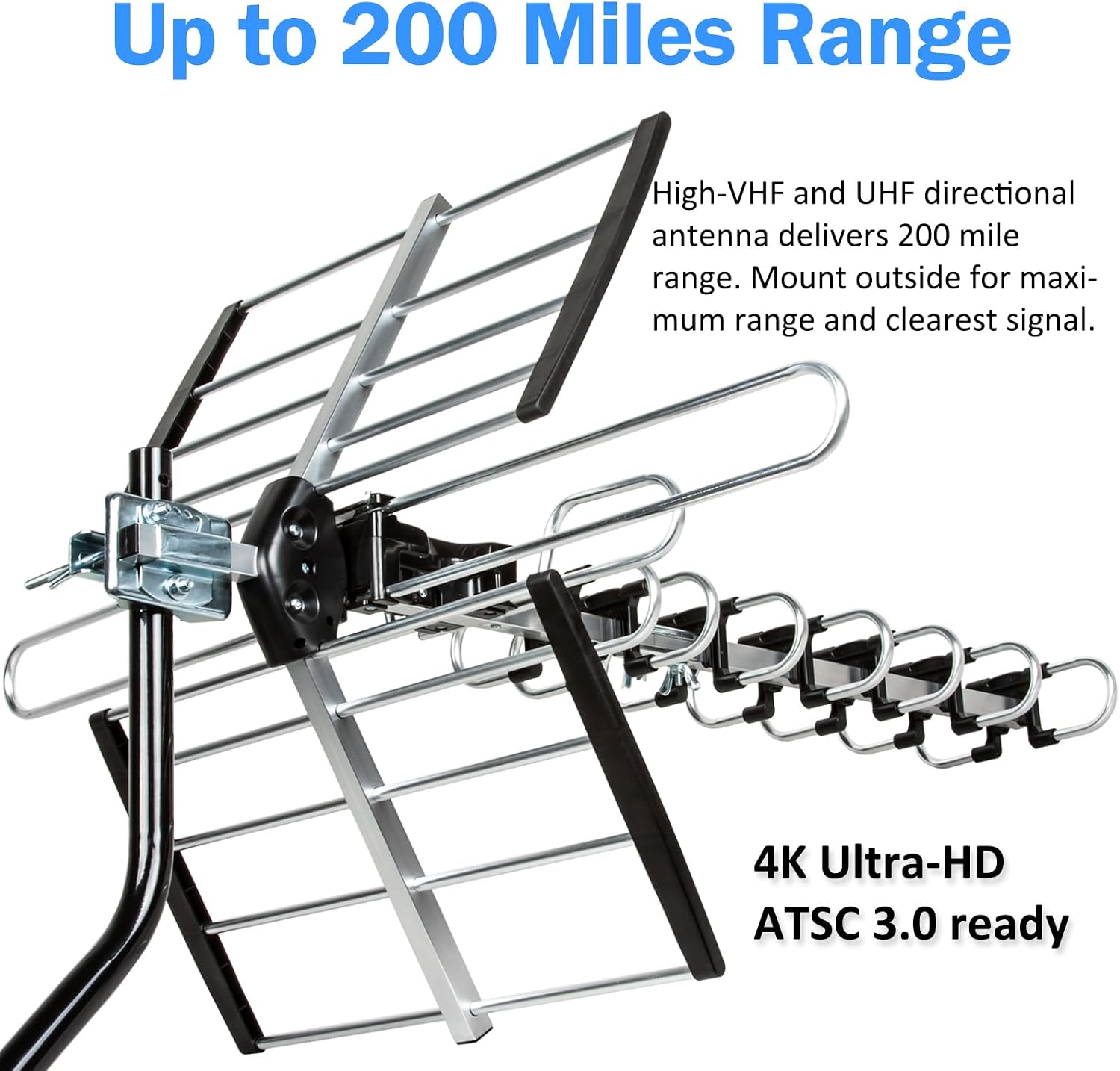 Detalle de Five Star HDTV Antenna Upgraded 2025 Version: VHF/UHF, 4K, ATSC 3.0 Ready, 200 Mile Range