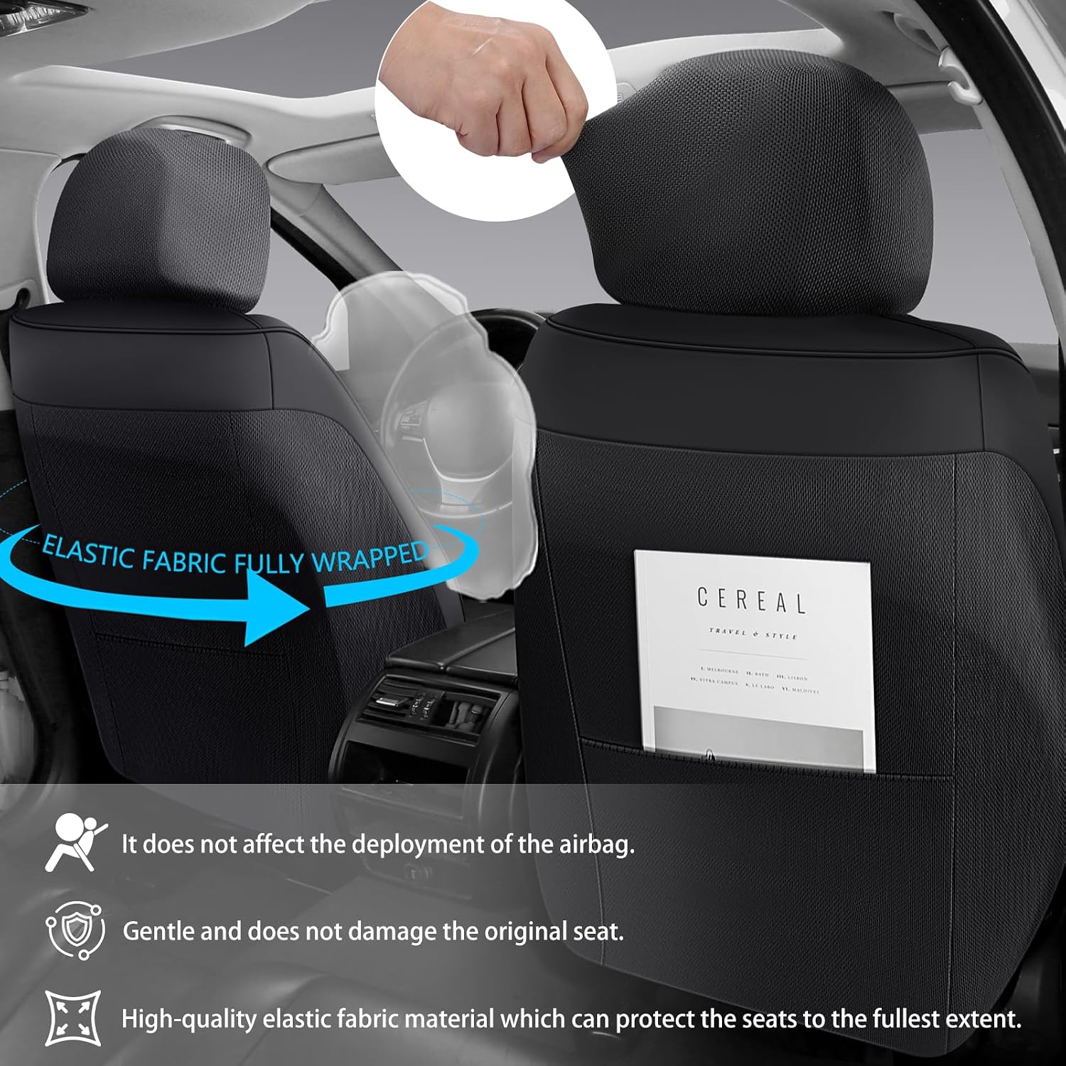 Thumbnail 3 de Isen-CoverAuto Full Coverage Car Seat Covers 5 Seats