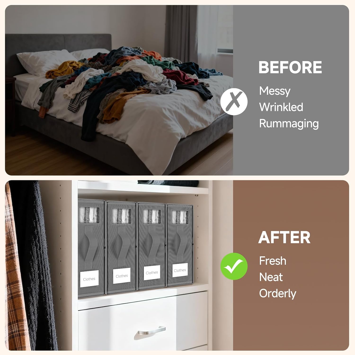 Thumbnail 5 de Boic Bettwäsche Organizer 2er-Set – Faltbar, Unterbett Aufbewahrung
