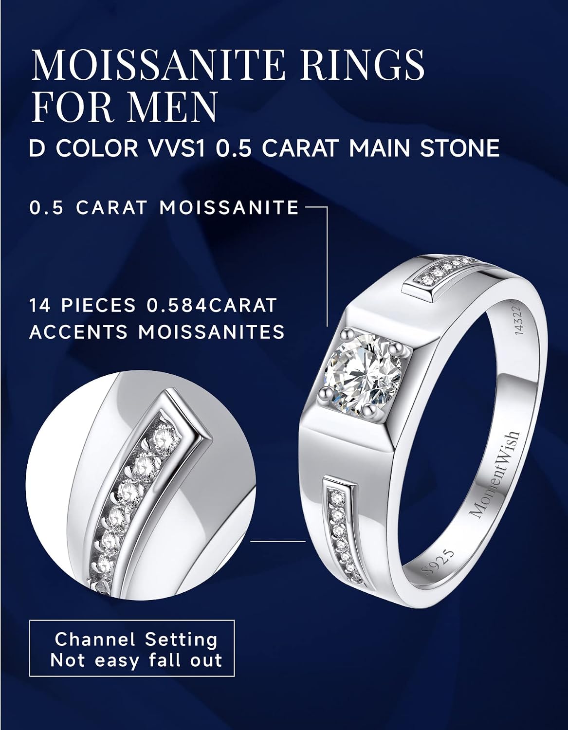 Thumbnail 4 de MomentWish Anello Uomo Moissanite 0,5 ct