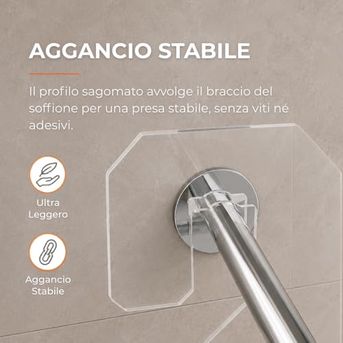 Thumbnail 2 de AGPLEX Porta Shampoo Doccia da Appendere al Soffione in Vetro Acrilico – Mensola salvaspazio Made in Italy