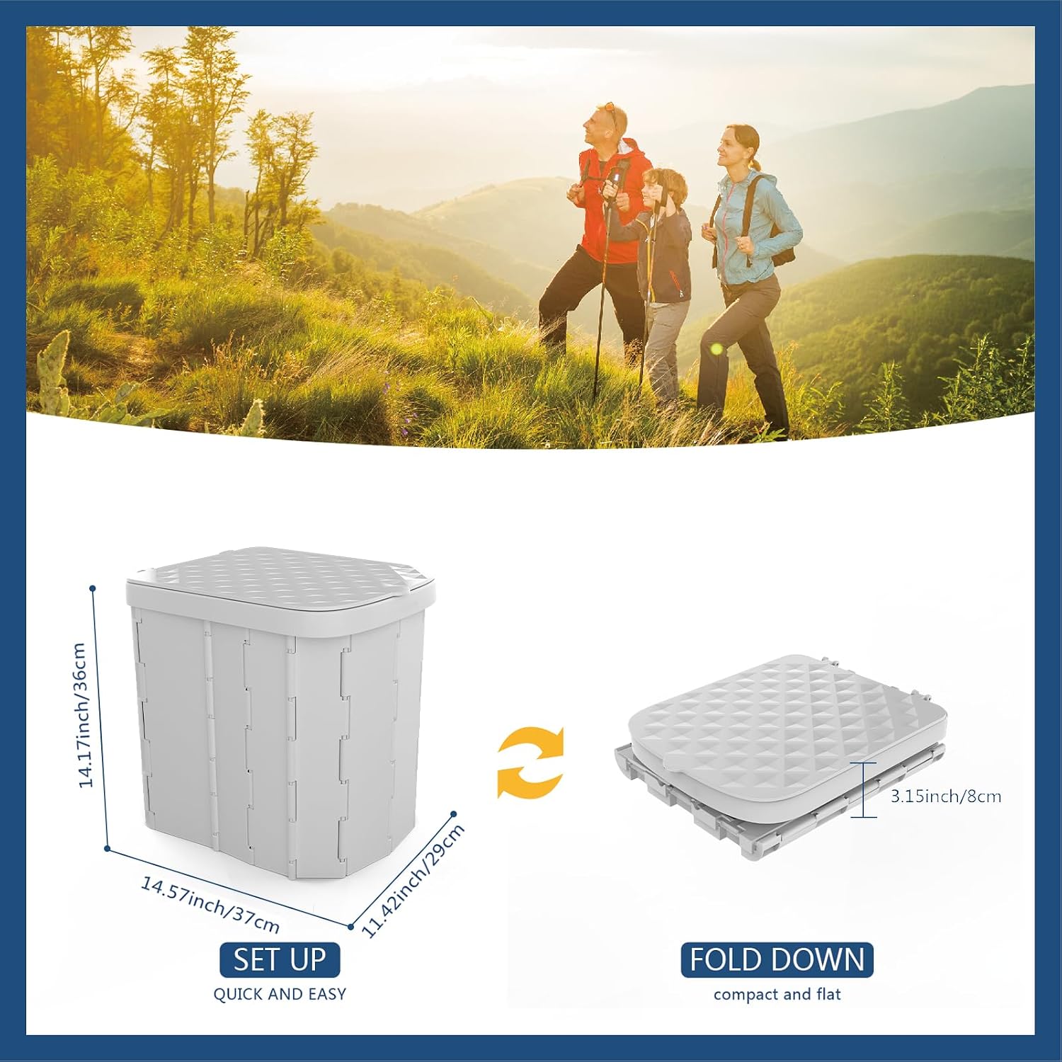 Detalle de Hapoon XL Portable Folding Toilet 400 lb 🚽