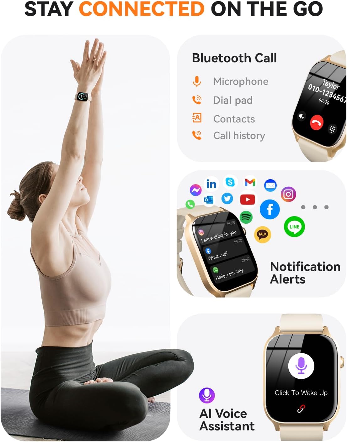 Thumbnail 1 de Gold 1.83 smartwatch with calling