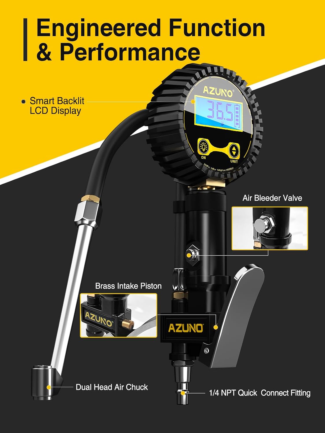 Thumbnail 6 de AZUNO Digital Tire Inflator, 200 PSI
