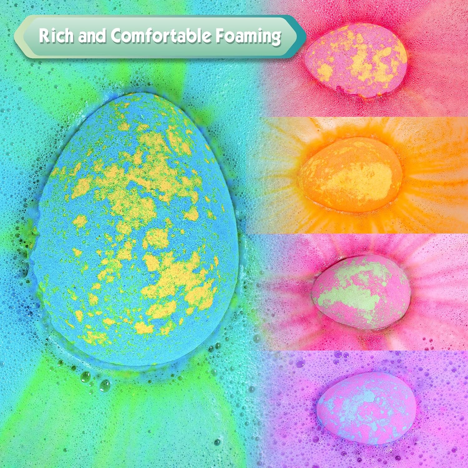 Thumbnail 2 de Aofmee AODBB6T2 Dino Egg Bath Bombs for Kids, 6 Scents and Dinosaur Surprises