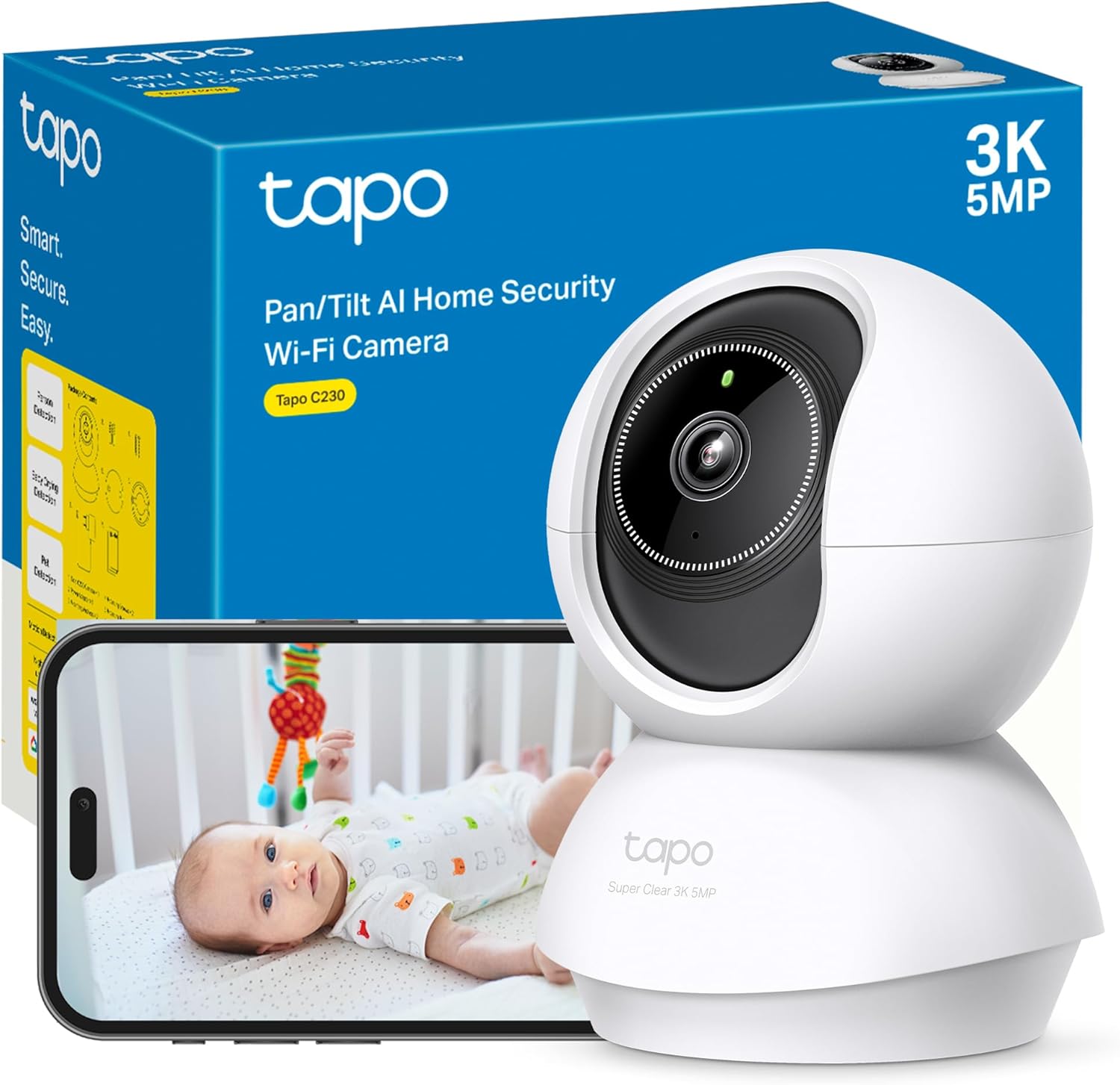 Detalle de Tapo C230 Cámara vigilancia 3K 5MP, 360° 12 m 😊