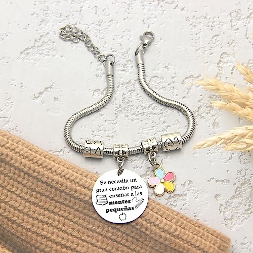 Detalle de POIUYTRE Pulsera para Profesoras – Regalo grabado y personalizado para maestro/a