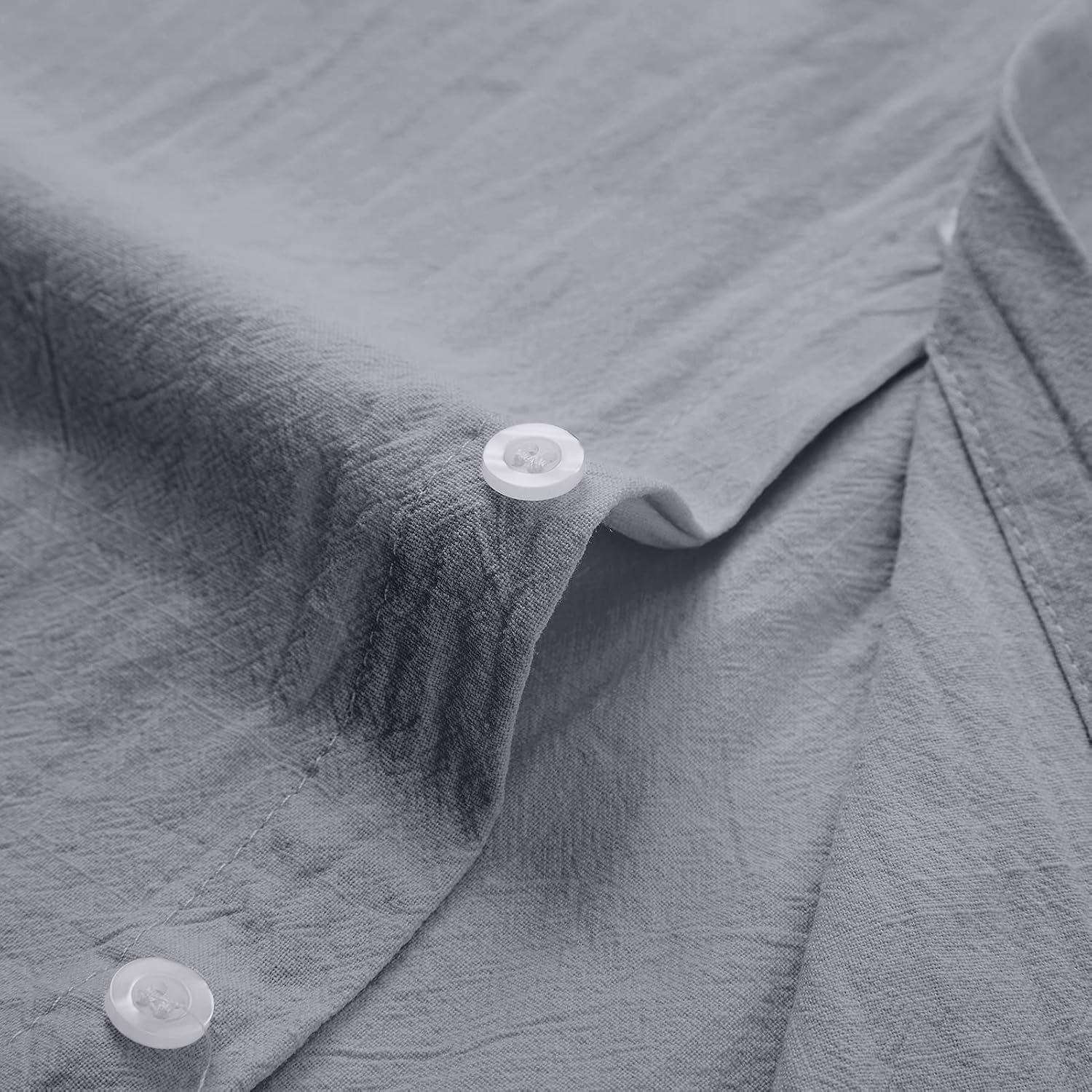 Thumbnail 4 de Rodawu Mens Linen Cotton Short‑Sleeved Shirt Casual ⛱