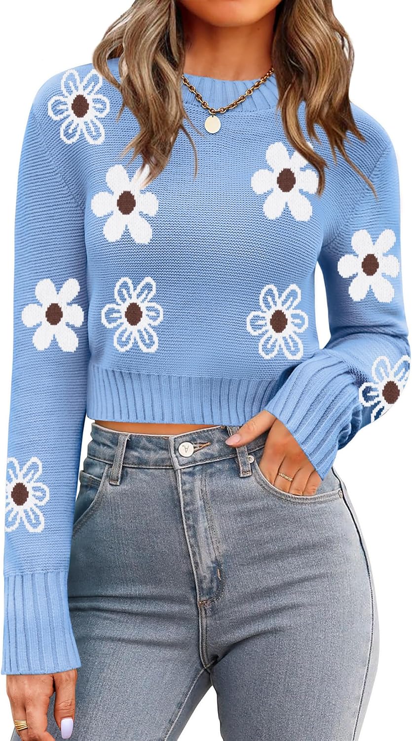 Thumbnail 6 de Zeagoo Round Neck Cropped Sweater for Women 2025