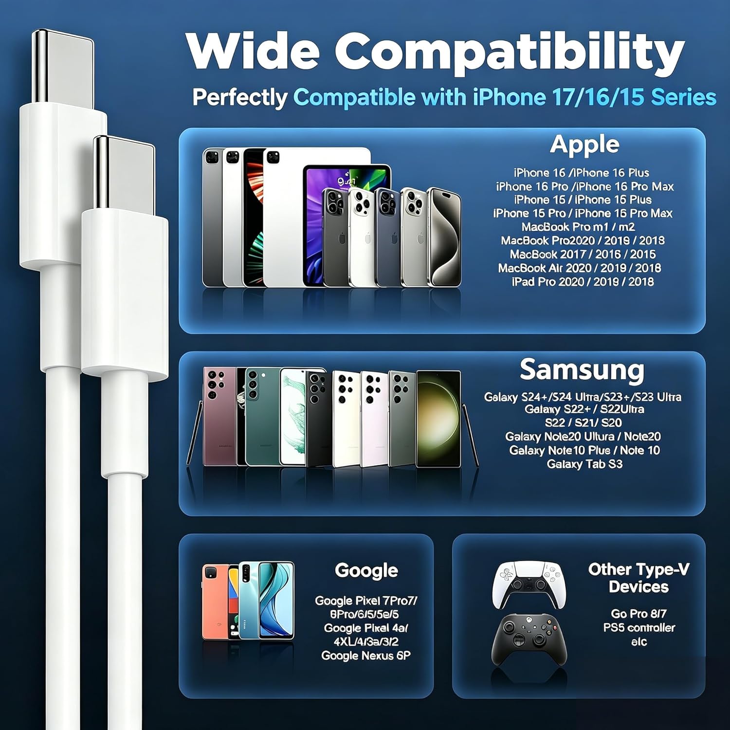 Thumbnail 6 de iPhone Charger USB C Cable 3M 60W