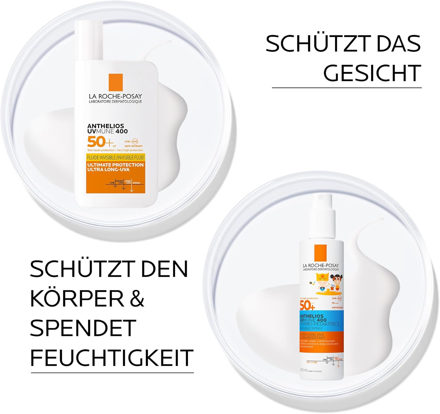 Detalle de Anthelios Uvmune 400 Invisible Fluid SPF50 + Dermopediatric 30 Spray 200ml