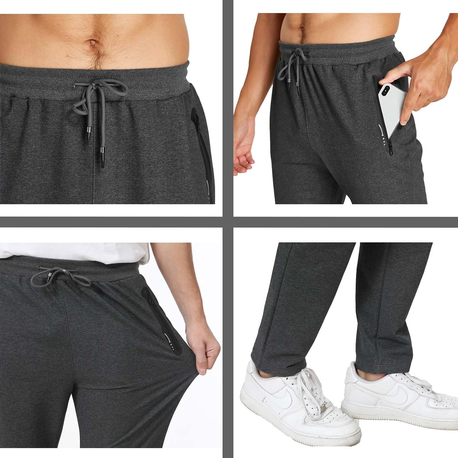 Detalle 2 de JustSun Pantaloni Tuta Uomo sportivi con tasche zip