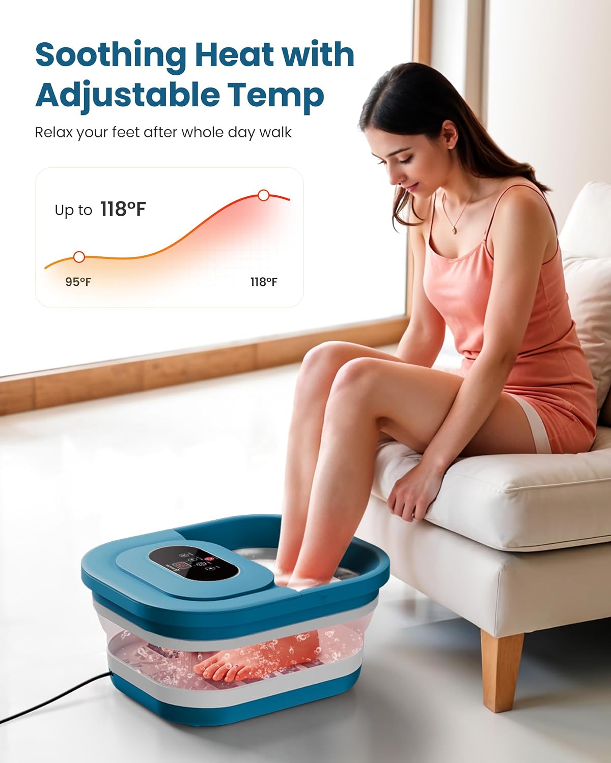 Detalle 2 de COMFIER Pediluvio massaggiante 48°C 🦶