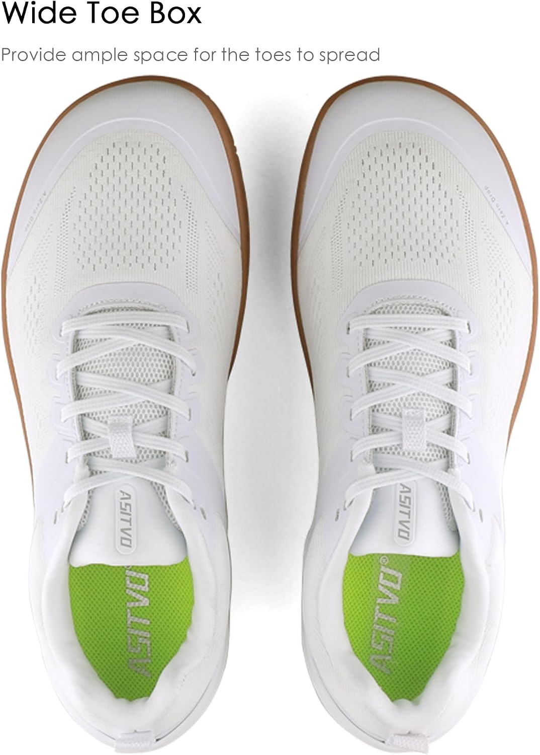 Detalle de ASITVO Wide Barefoot Shoes for Men – Zero Drop, Wide Toe Box, Knit Upper