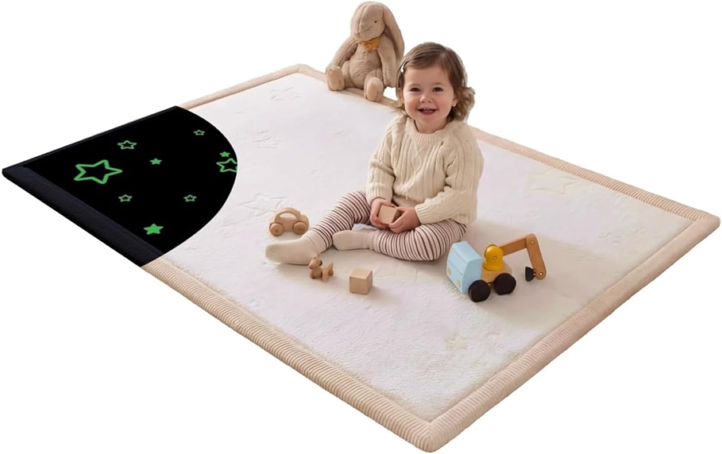 Thumbnail 3 de Hakuna Matte CloudSoft Baby Play Mat for Floor 60" x 80" – Planets Coral Velvet Memory Foam Rug