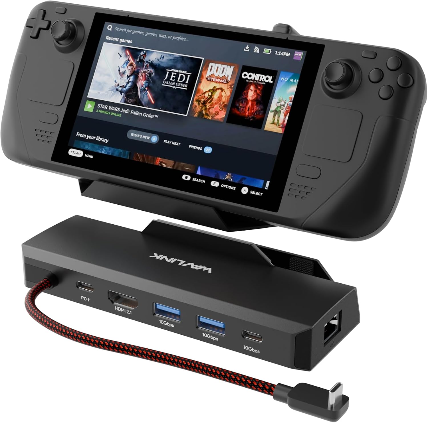 Detalle de WAVLINK Steam Deck Dock 6‑in‑1