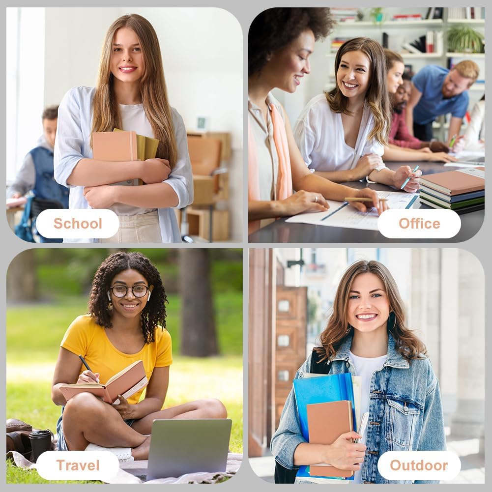Thumbnail 6 de OFFCUP Carnet A5 ligné avec couverture rigide en cuir végétalien et élastique (192 pages)