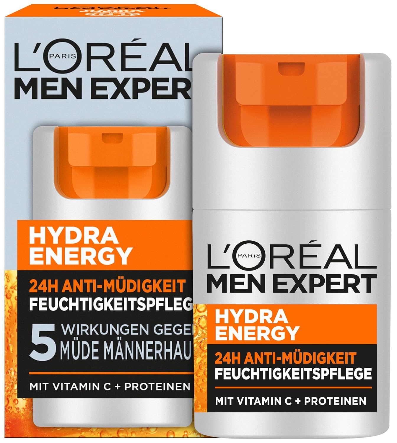 Detalle de L'Oréal Men Expert Pflegeset gegen müde Haut für Männer – Serum + 24H Anti-Müdigkeit Feuchtigkeitscreme (30 ml + 50 ml)