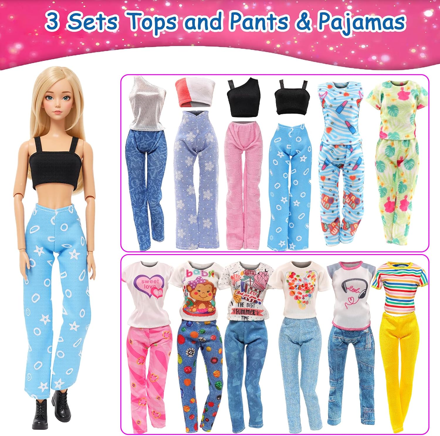 Thumbnail 4 de Miunana 9 Sets Doll Clothes Hooded Sports Suit – 11.5 Inch Outfit Pack for Dolls