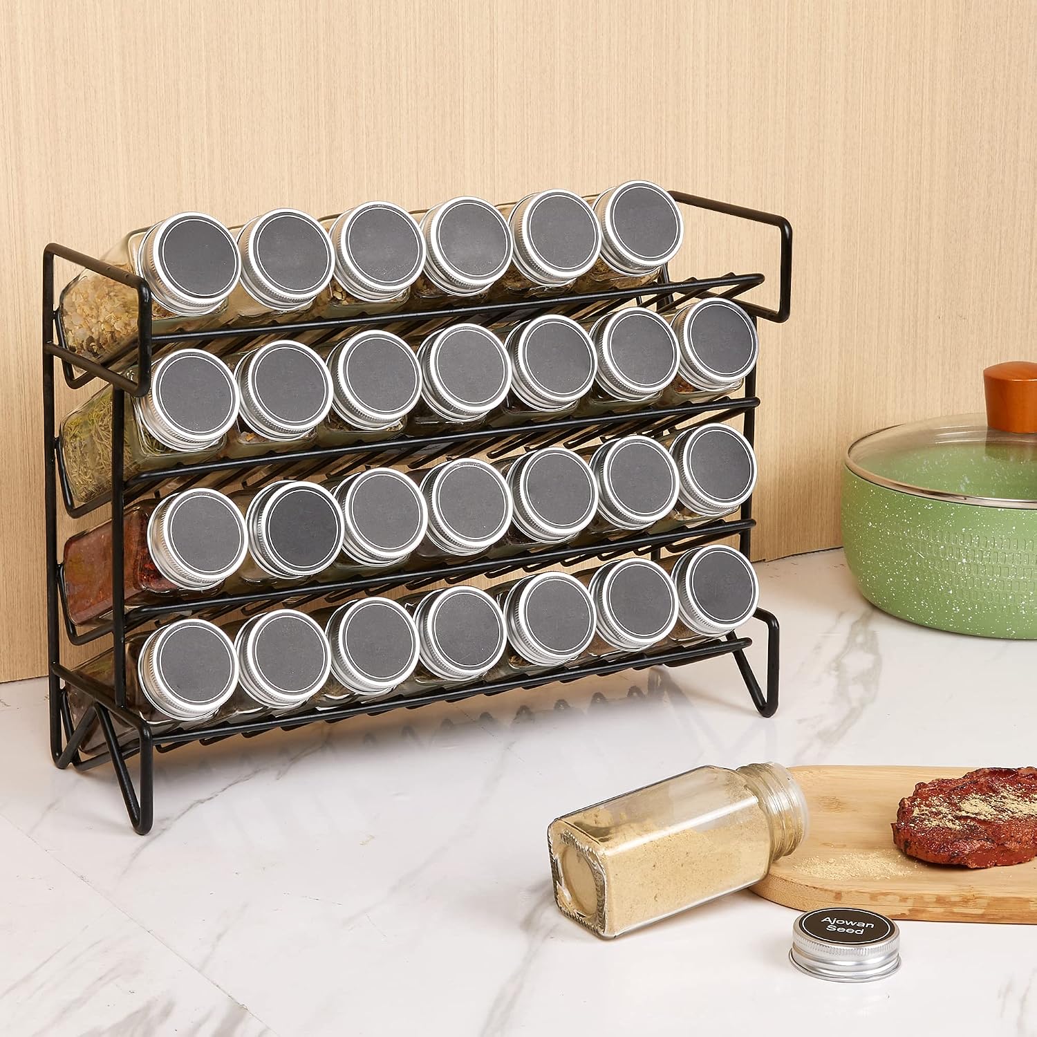 Thumbnail 1 de Vtopmart Model 1 4-Tier Spice Rack with 28 Glass Jars and 432 Labels