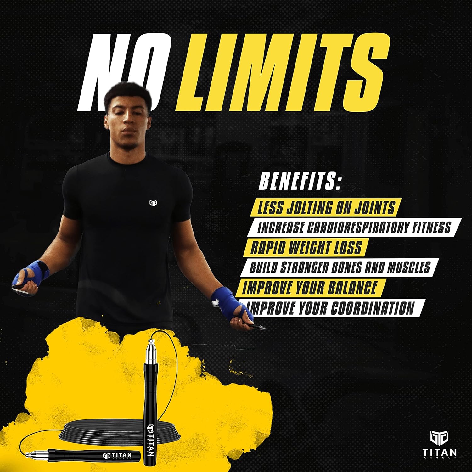 Thumbnail 1 de Titan Armour Premium Self-Locking Adjustable Jump Rope