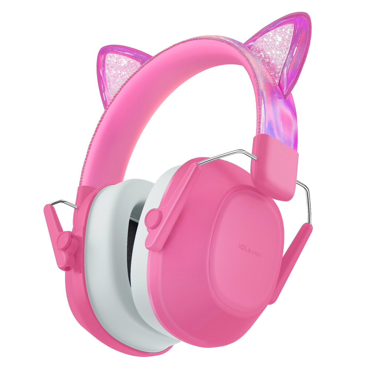 Detalle de iClever Gehörschutz für Kinder (SNR 29 dB) – Lärmschutz-Kopfhörer mit Noise-Reduction, Rosa