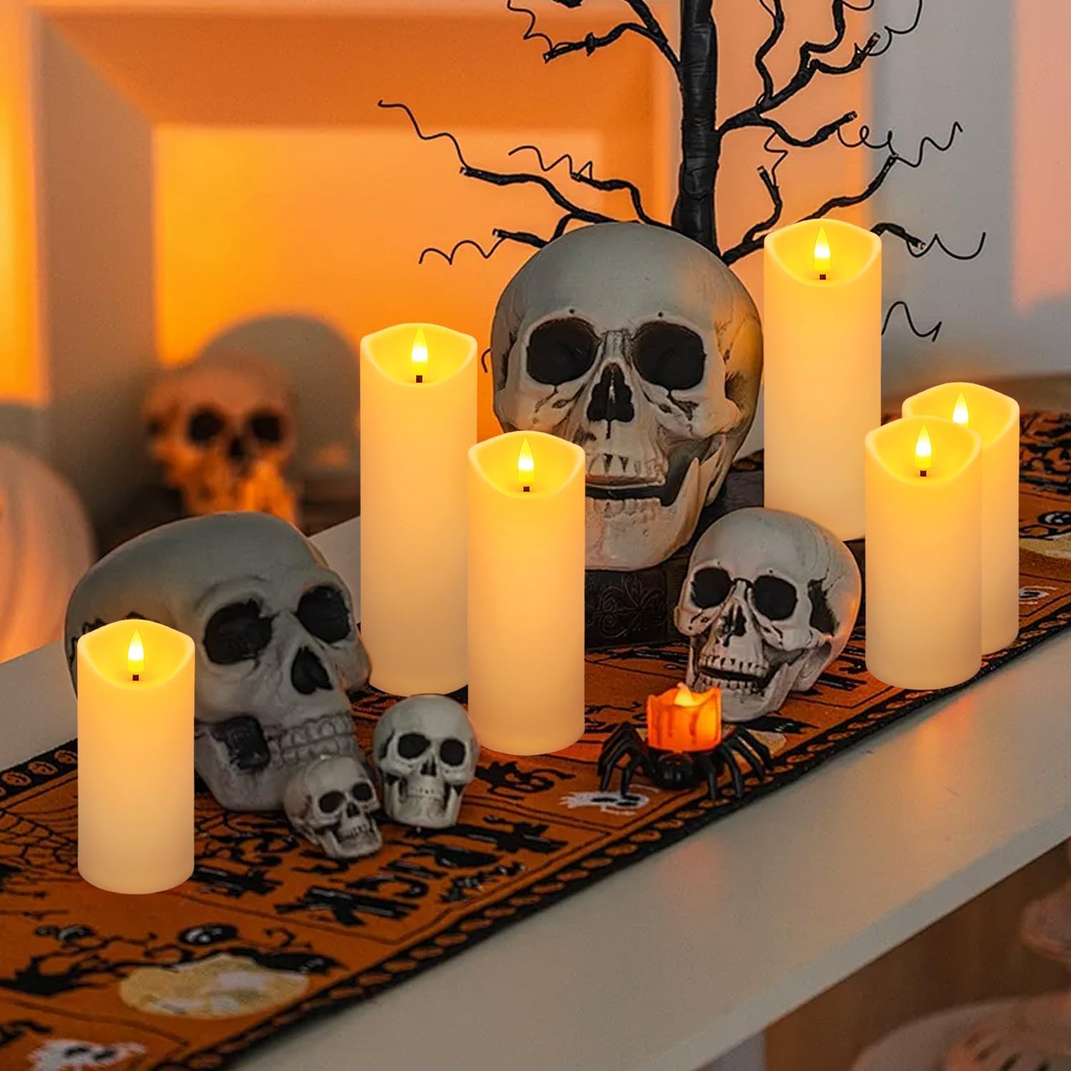 Detalle de WREXCS WER1115 Flameless LED Candles, 24-Pack in 3 Heights with Remote
