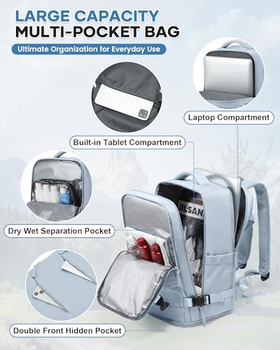 Thumbnail 3 de HPLQQ Mochila de cabina para avión 40x20x25 (Ryanair), impermeable con apertura 180° y compartimento para portátil