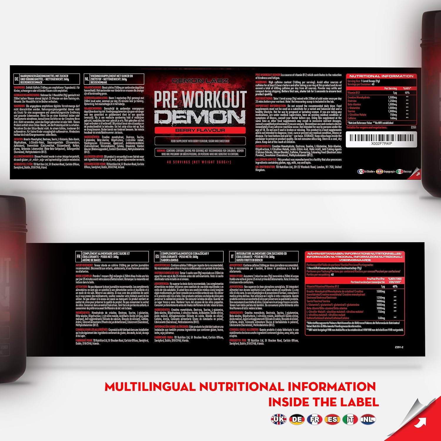 Thumbnail 4 de Pre Workout Demon BEERENGESCHMACK 360 g