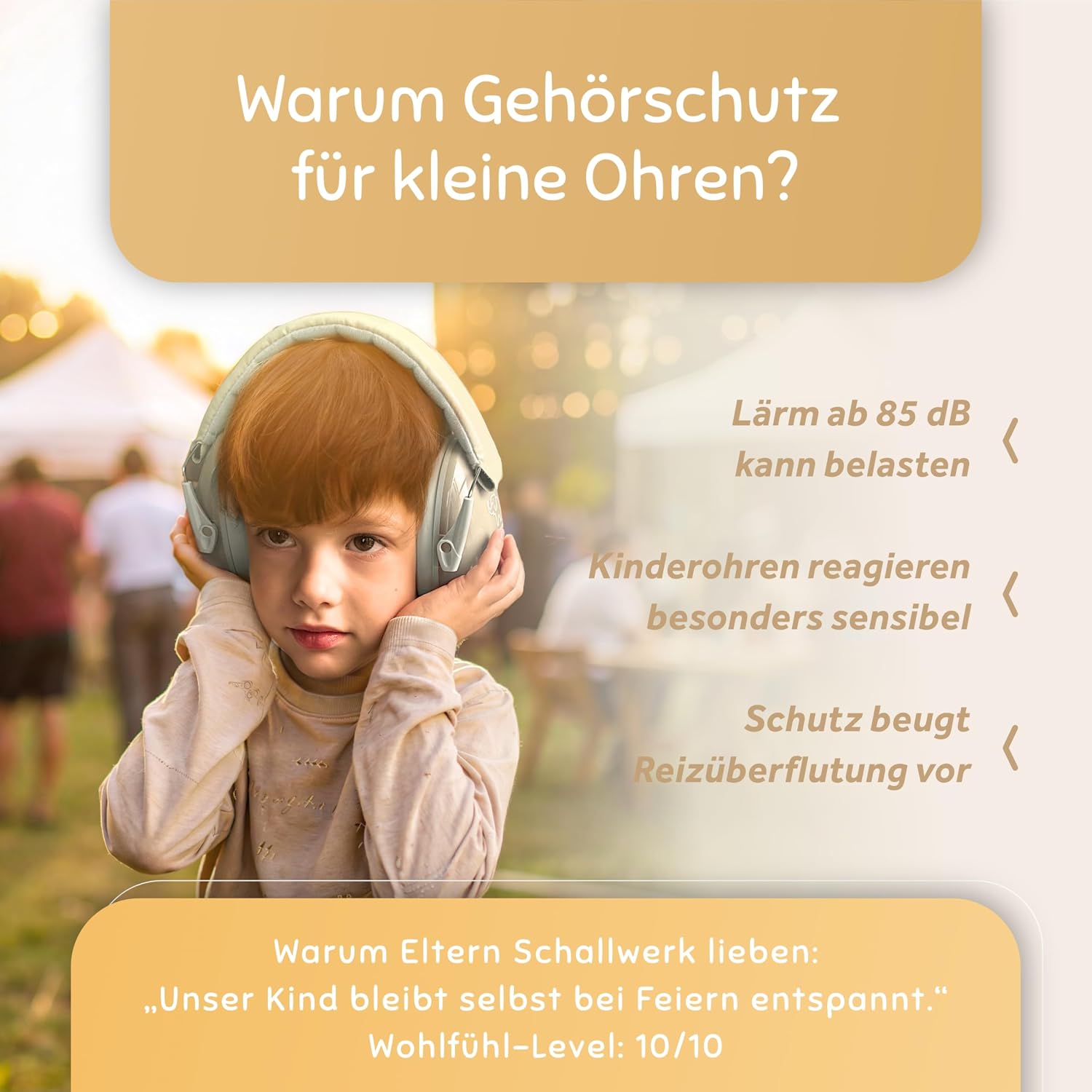 Detalle de Schallwerk Kapselgehörschutz Kiddies Sandy Beige – Gehörschutz für Kinder