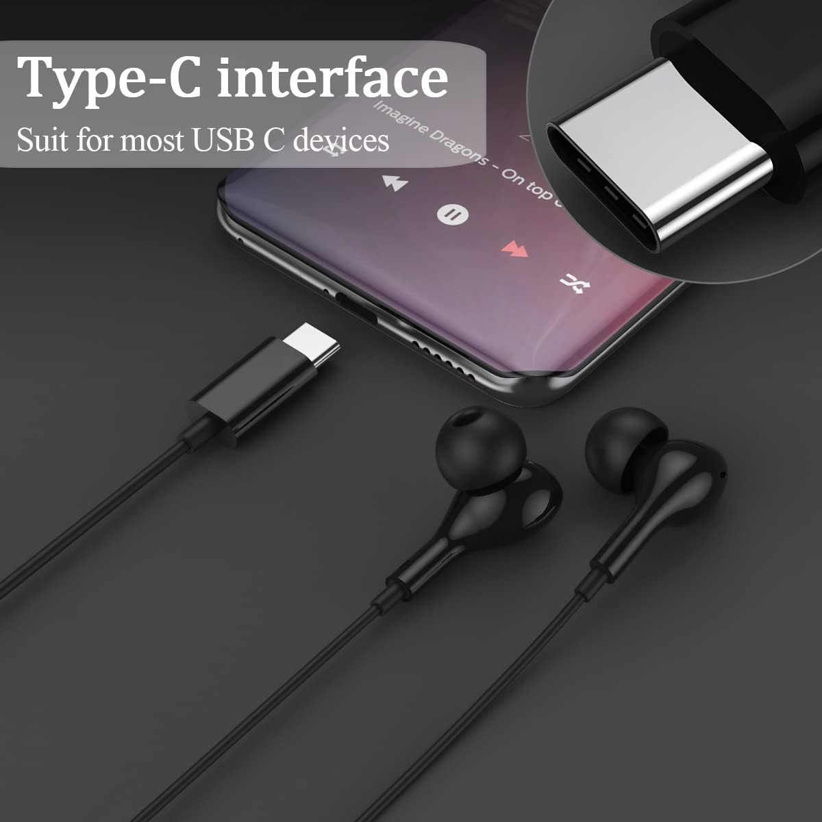 Thumbnail 2 de Guguearth USB C Magnetic Earphones with Mic