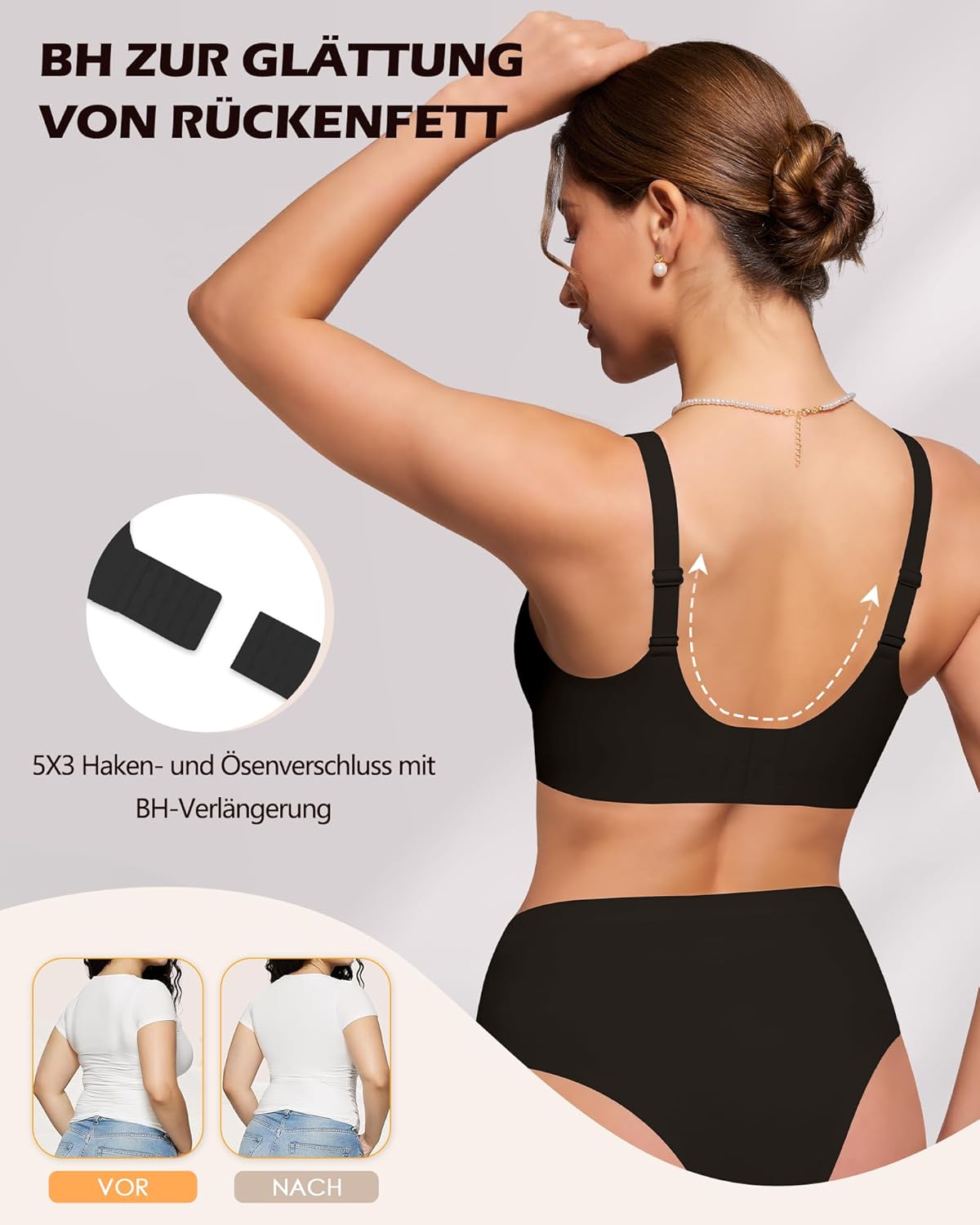 Thumbnail 2 de HORISUN Tiefer V ohne Bügel BH für Damen – sanfter Halt, nahtloser Bralette mit Jelly-Unterstützung
