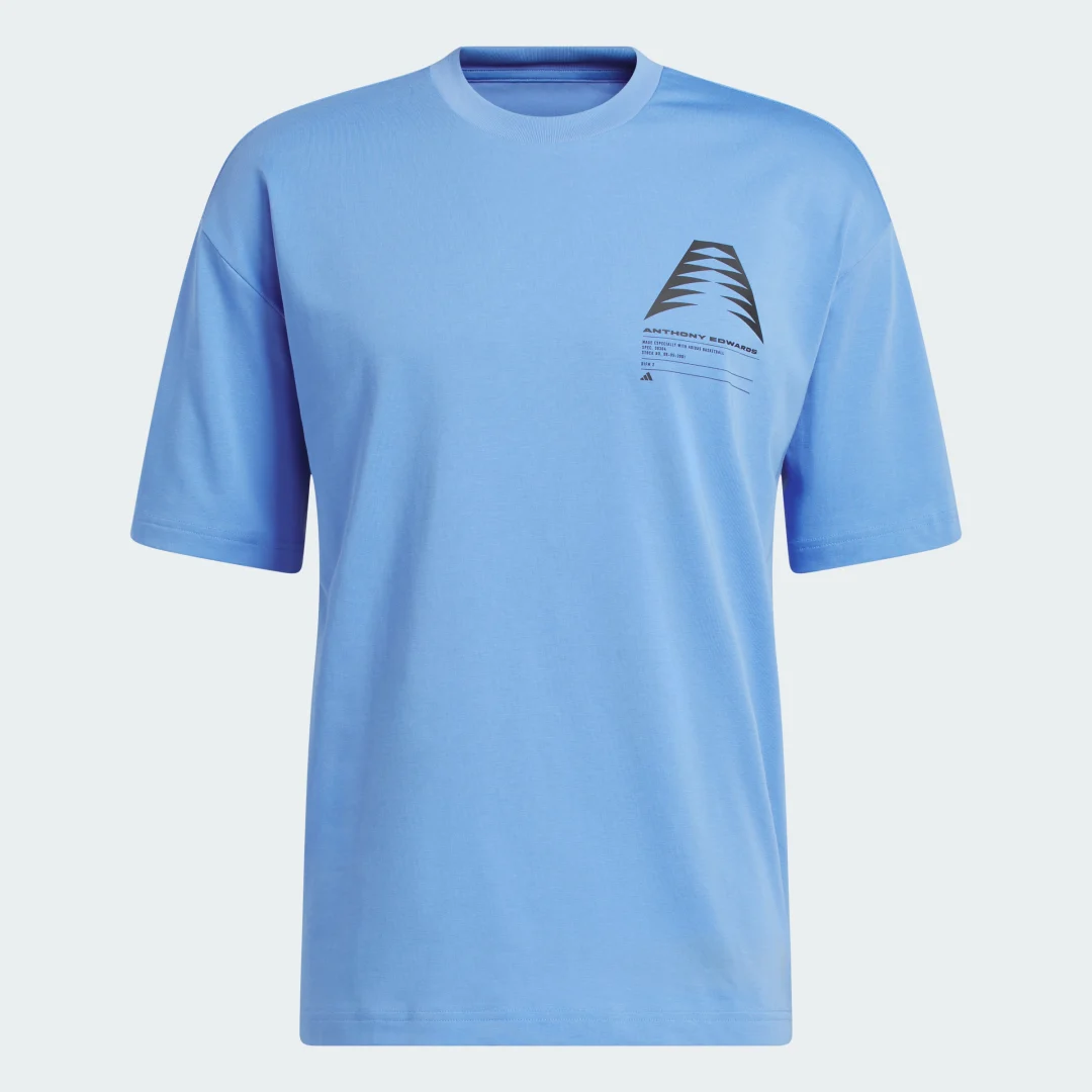 Detalle 2 de Camiseta Anthony Edwards GFX Schematic de Adidas — Azul