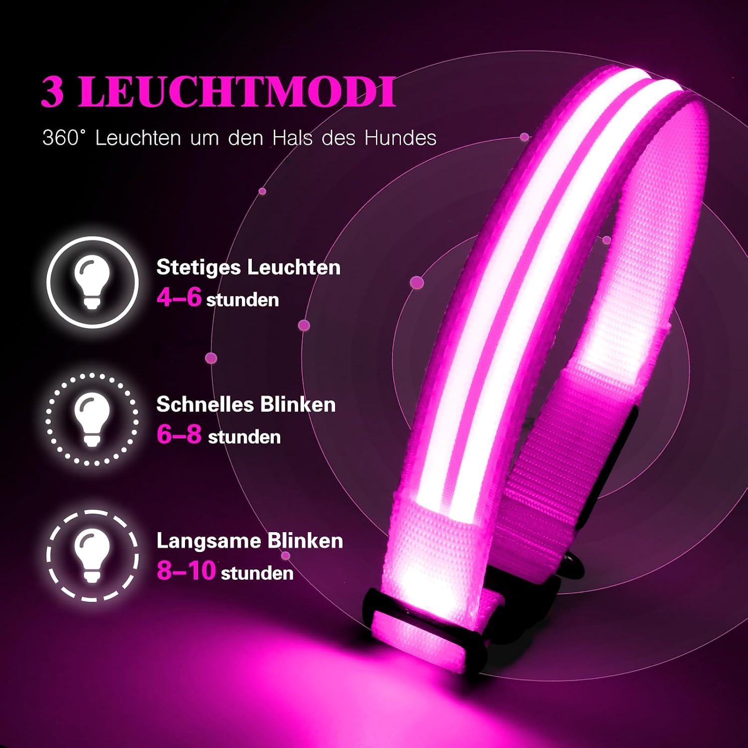 Thumbnail 4 de Weesiber Leuchthalsband Hund LED, aufladbar, M