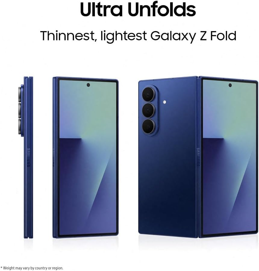 Detalle 2 de Samsung Galaxy Z Fold7 AI Phone (UK Version) – Blue Shadow, 512GB, 12GB RAM, 200MP camera
