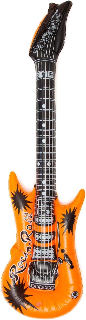 Detalle de Guitare à air rockstar gonflable – Ensemble 6 Air-Guitars multicolores, 100 cm