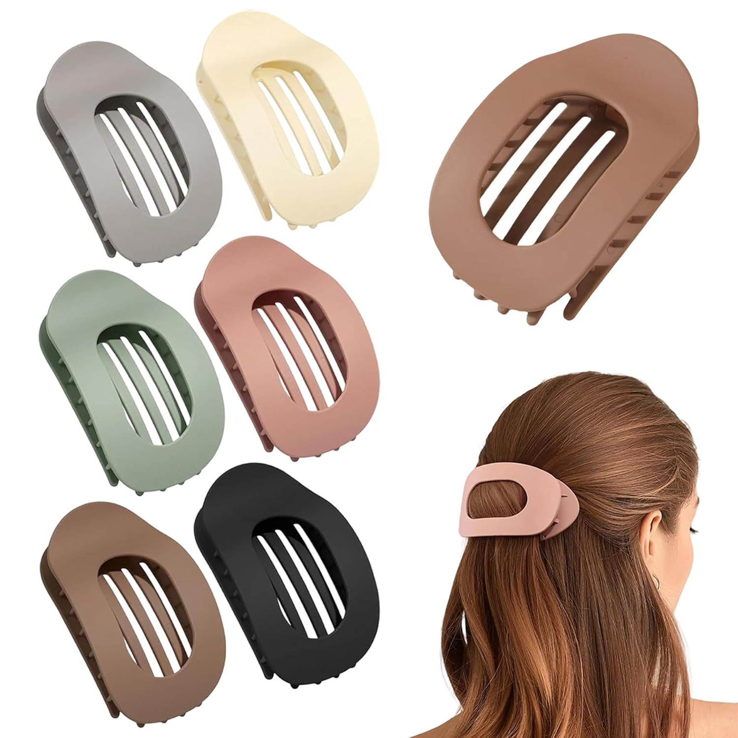 Thumbnail 6 de 8 Stück Flache Haarklammer Set mit Entenschnabel – Rutschfeste Clips in vielseitigen Farben