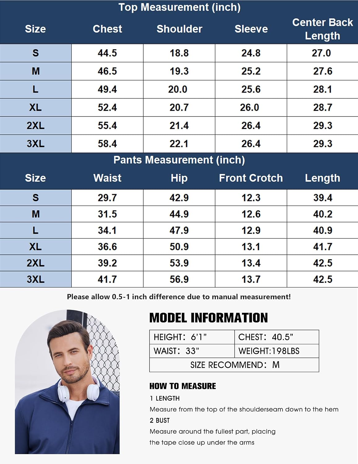 Detalle 2 de COOFANDY Men's Full-Zip Tracksuit Set with Lightweight Polyester Jacket and Pants