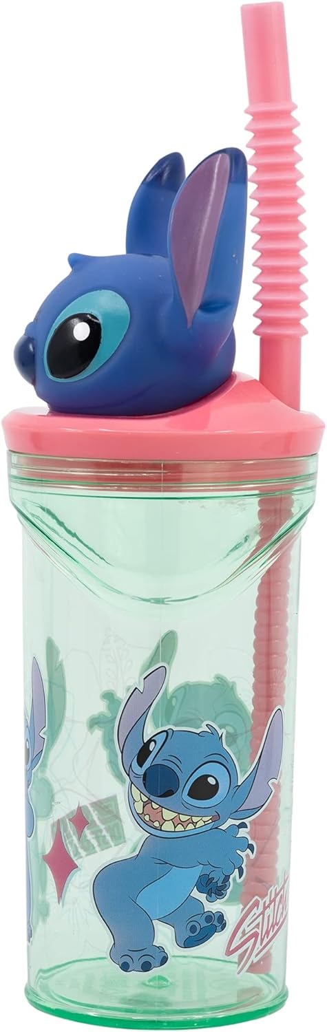 Thumbnail 2 de Stor Disney Stitch 3D-Kunststoffbecher für Kinder (BPA-frei) mit Strohhalm