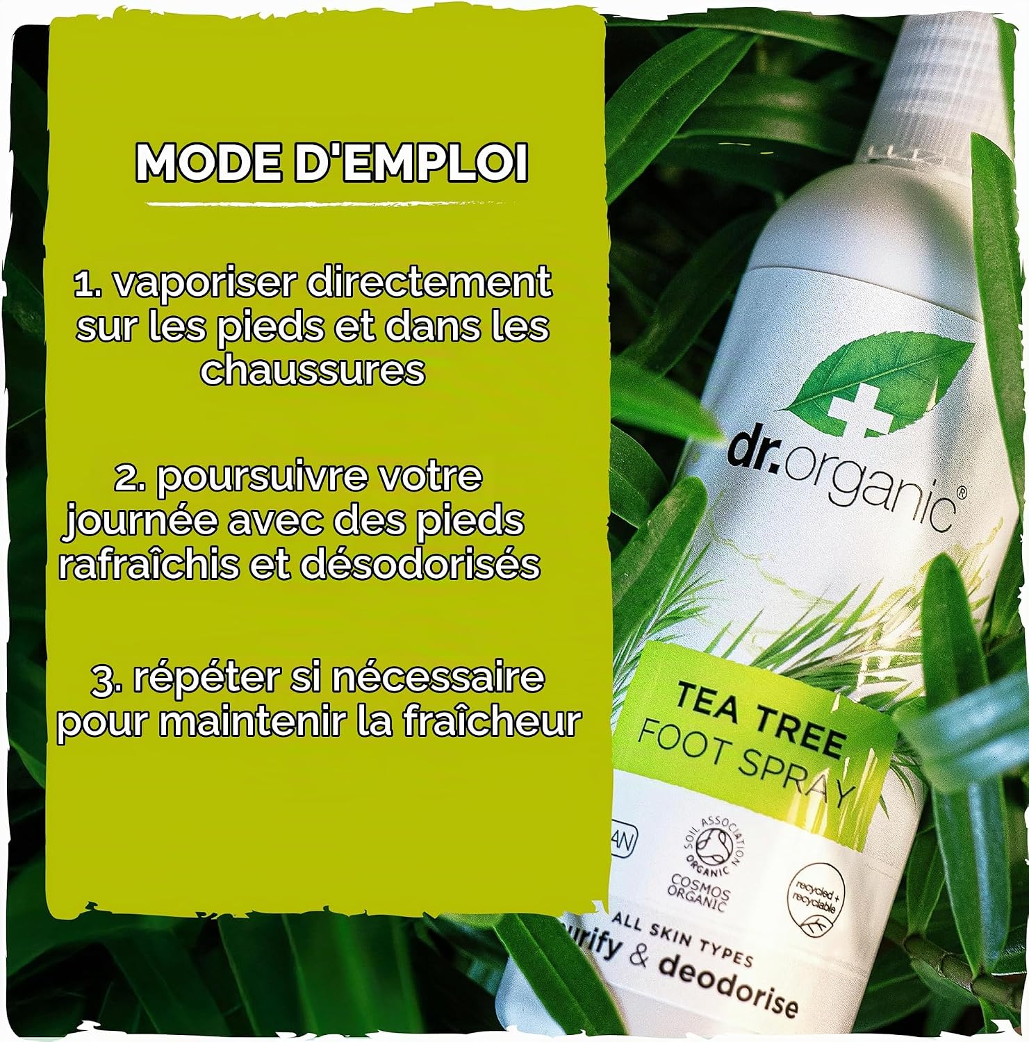Thumbnail 4 de Dr. Organic Tea Tree-voetspray 100 ml met pepermunt, sneldrogend en aluminiumvrij