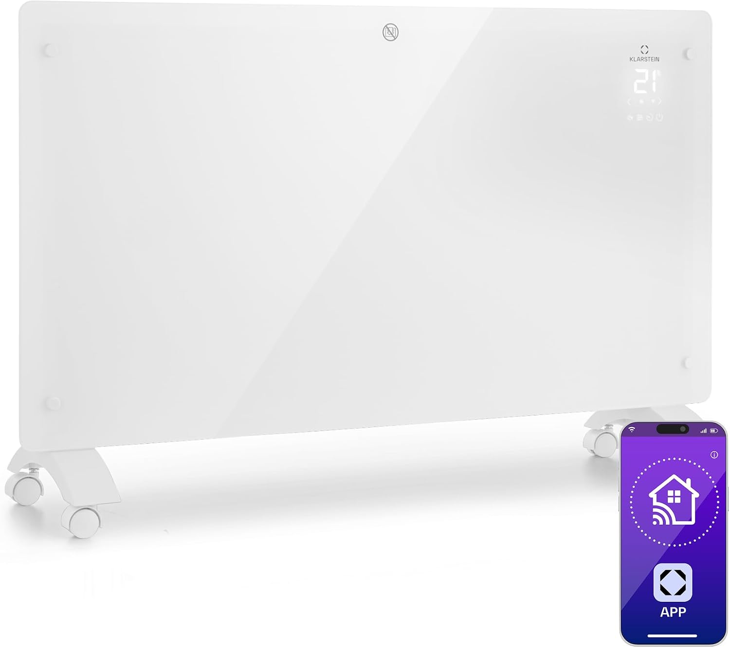 Detalle de Klarstein 5304121 Bansin Crystal Smart convectorkachel, 2500 W