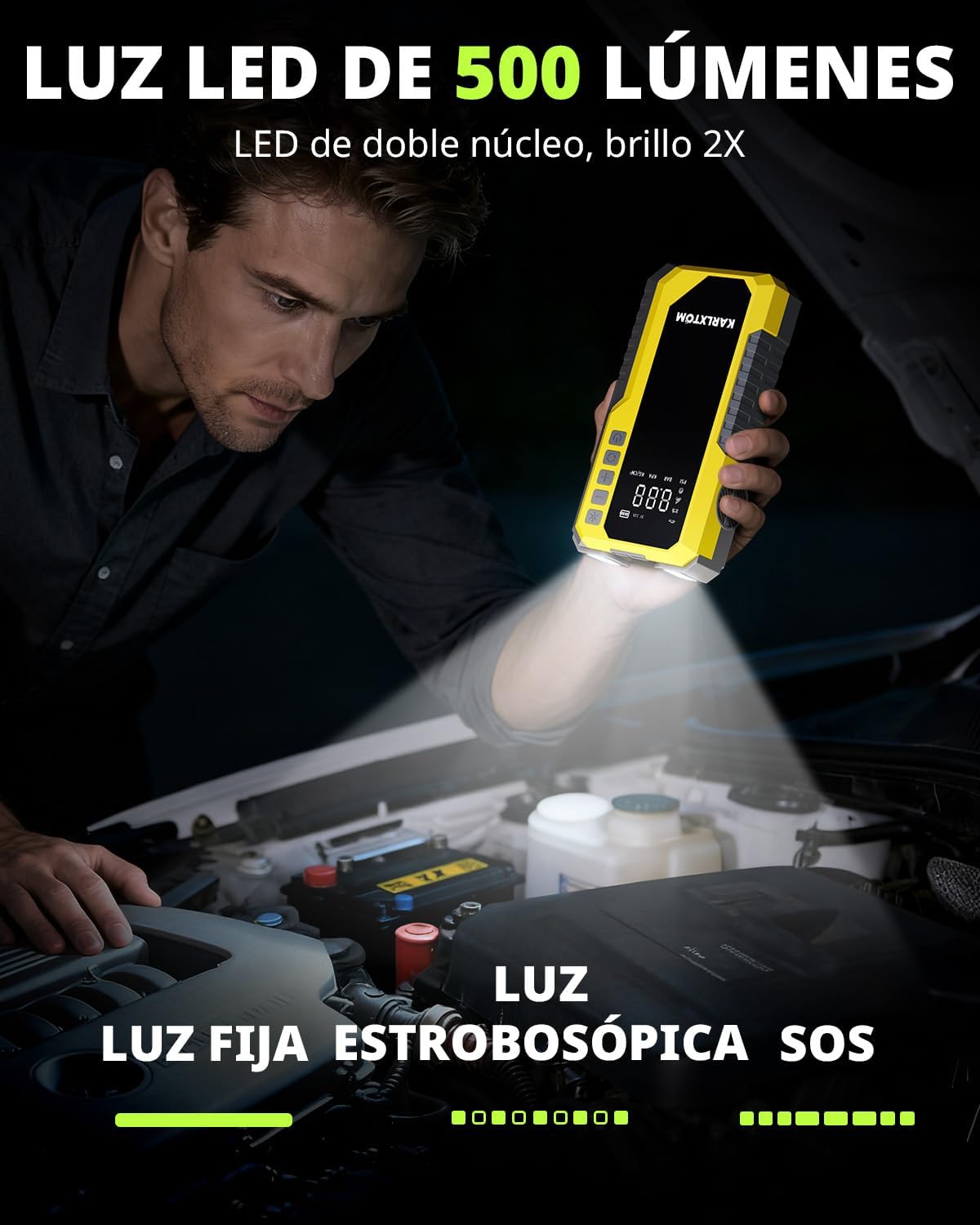Detalle 1 de Karlxtom Arrancador 4500A coche